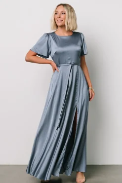 Baltic Born WEDDING SUITE|wedding guest|Agnes Satin Maxi Dress | Whisper Blue