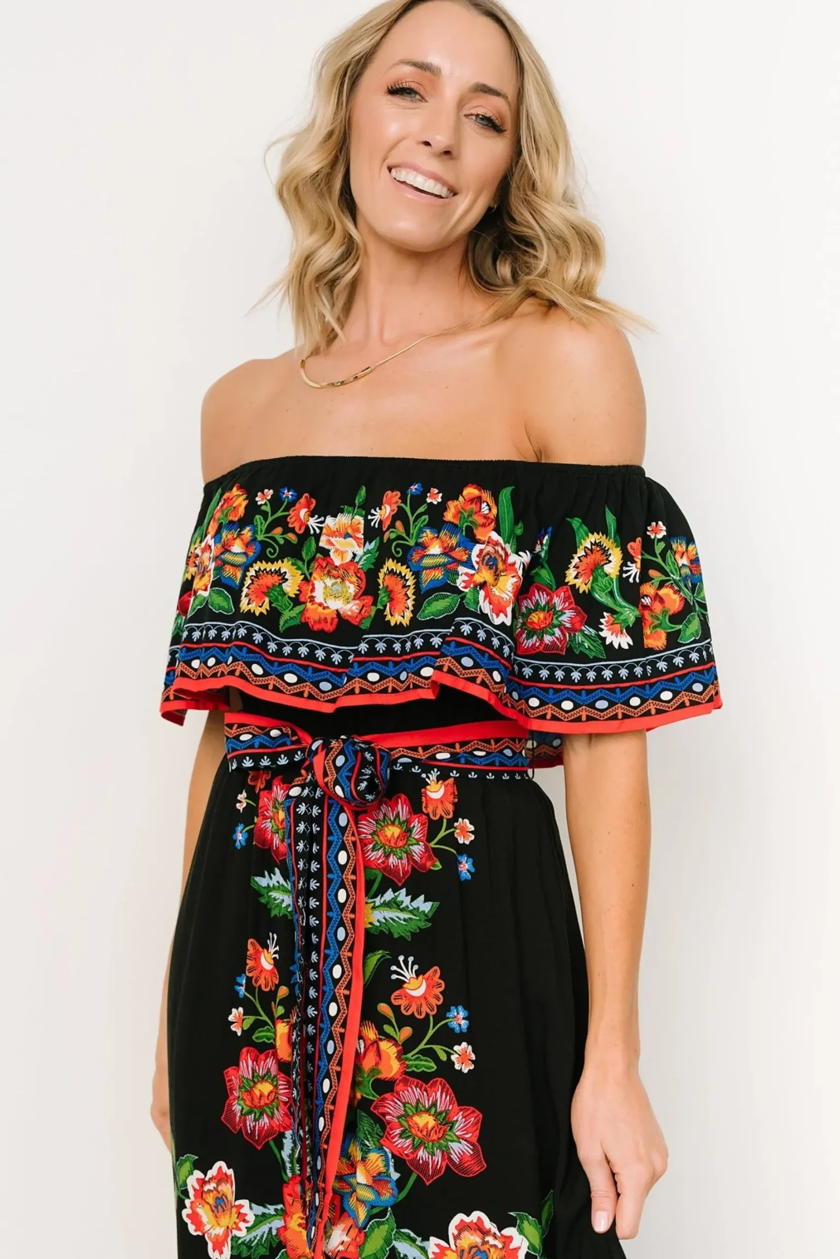 Baltic Born DRESSES|maxi dresses|Alejandra Maxi Dress | Black Multi Floral