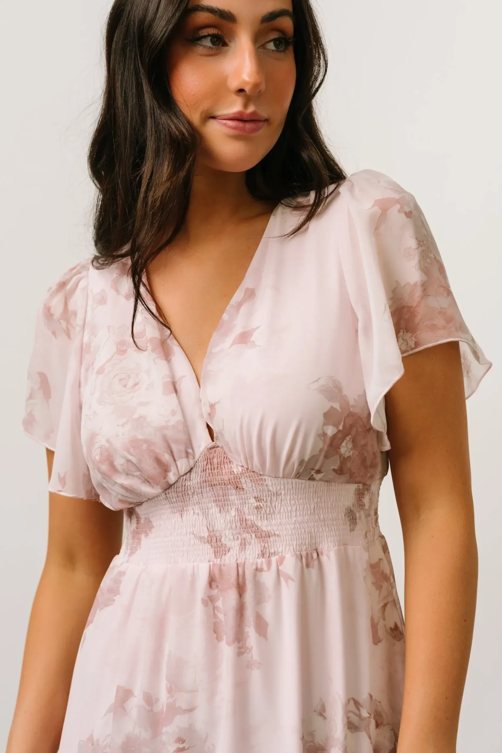 Baltic Born SALE|Alexandria Smocked Maxi Dress | Blush Floral