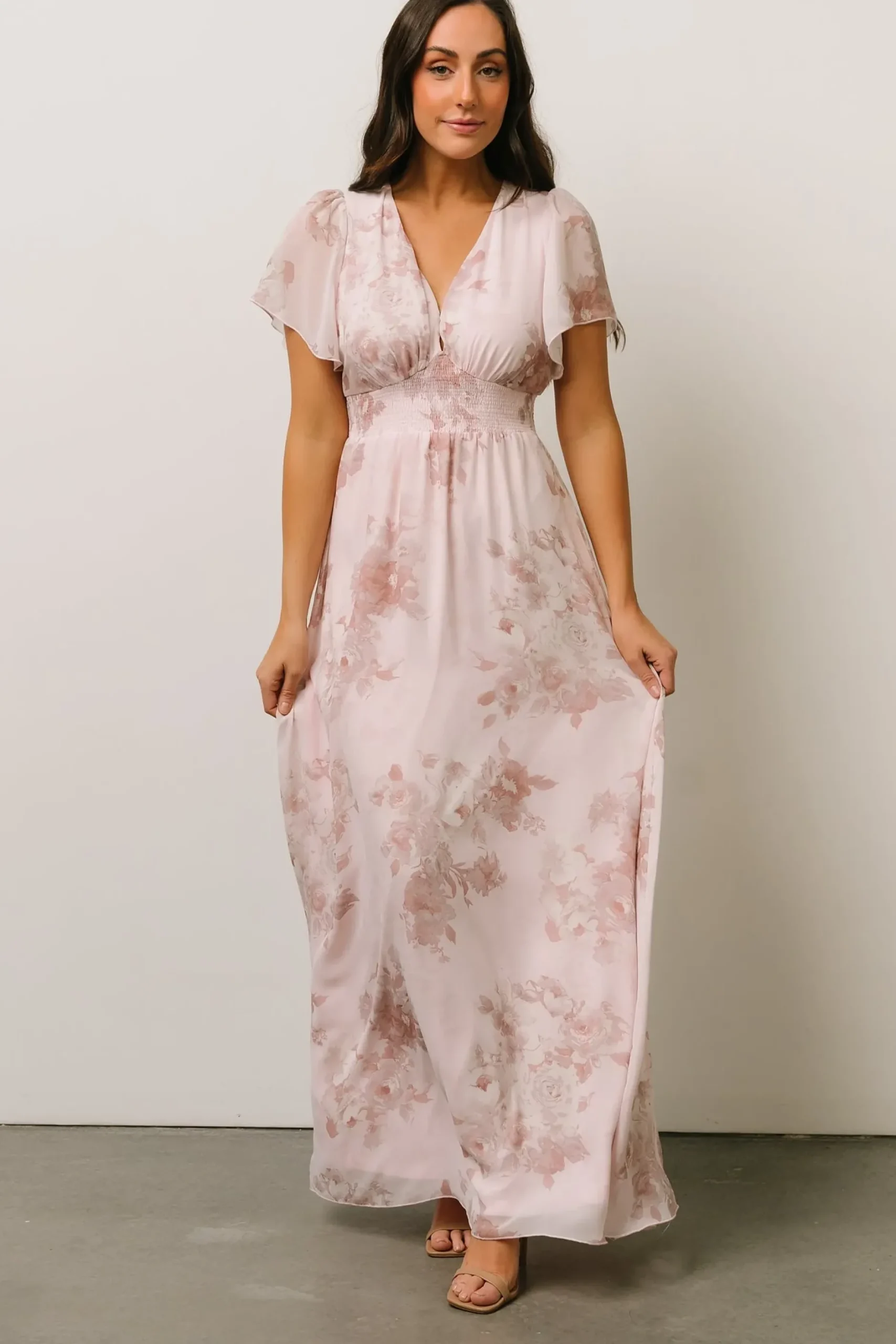Baltic Born SALE|Alexandria Smocked Maxi Dress | Blush Floral