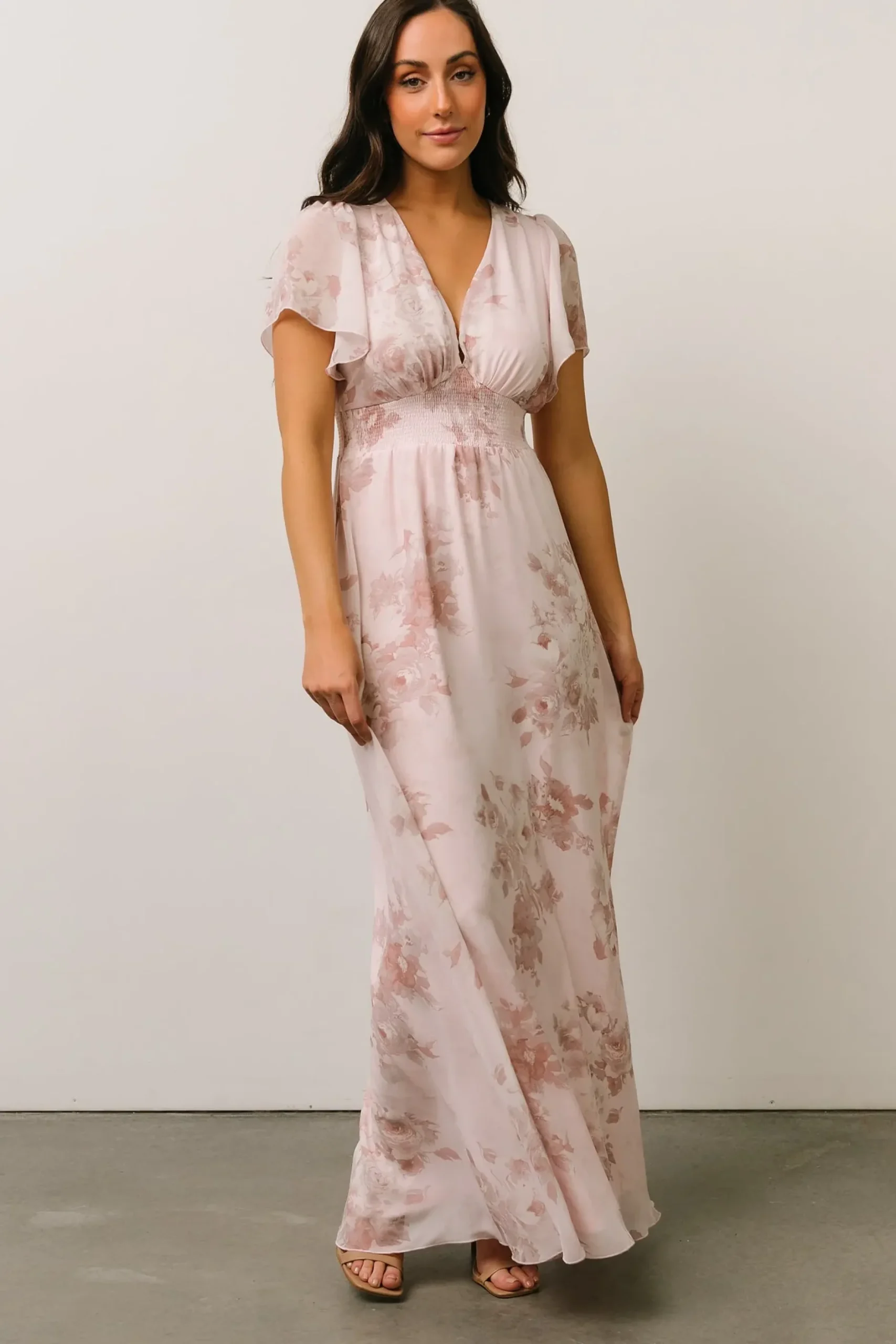 Baltic Born SALE|Alexandria Smocked Maxi Dress | Blush Floral