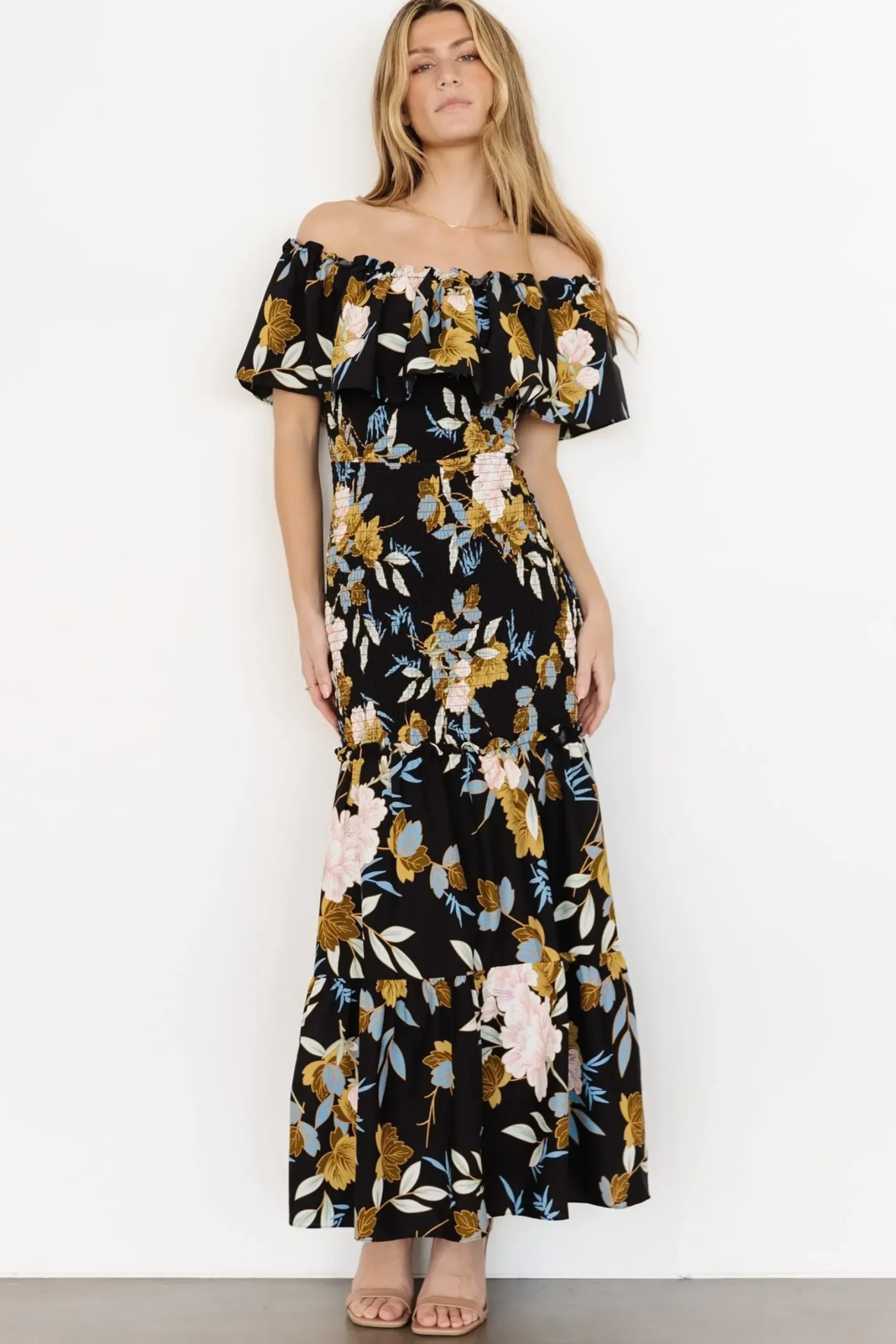 Baltic Born SALE|Amalfi Smocked Maxi Dress | Midnight Floral