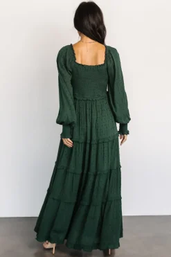 Baltic Born maxi dresses|EXTENDED SIZING|Amanda Smocked Dotted Maxi Dress | Evergreen