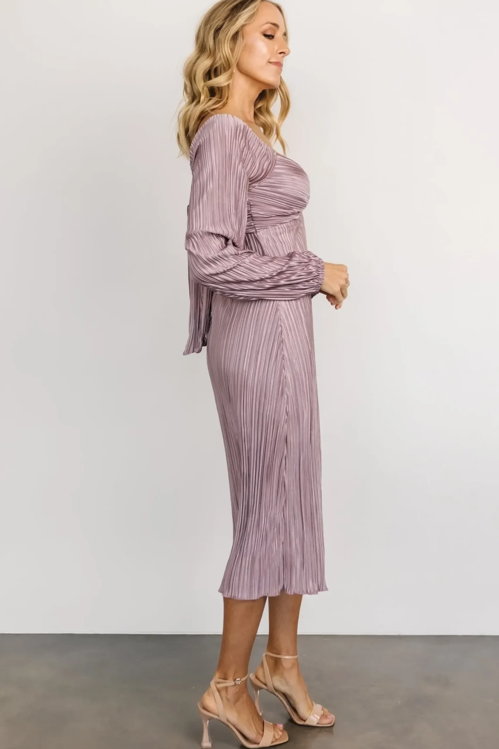 Baltic Born DRESSES|midi dresses|Amani Pleated Midi Dress | Lilac