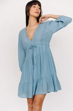 Baltic Born cover up|Amelia Boho Mini Dress | Blue