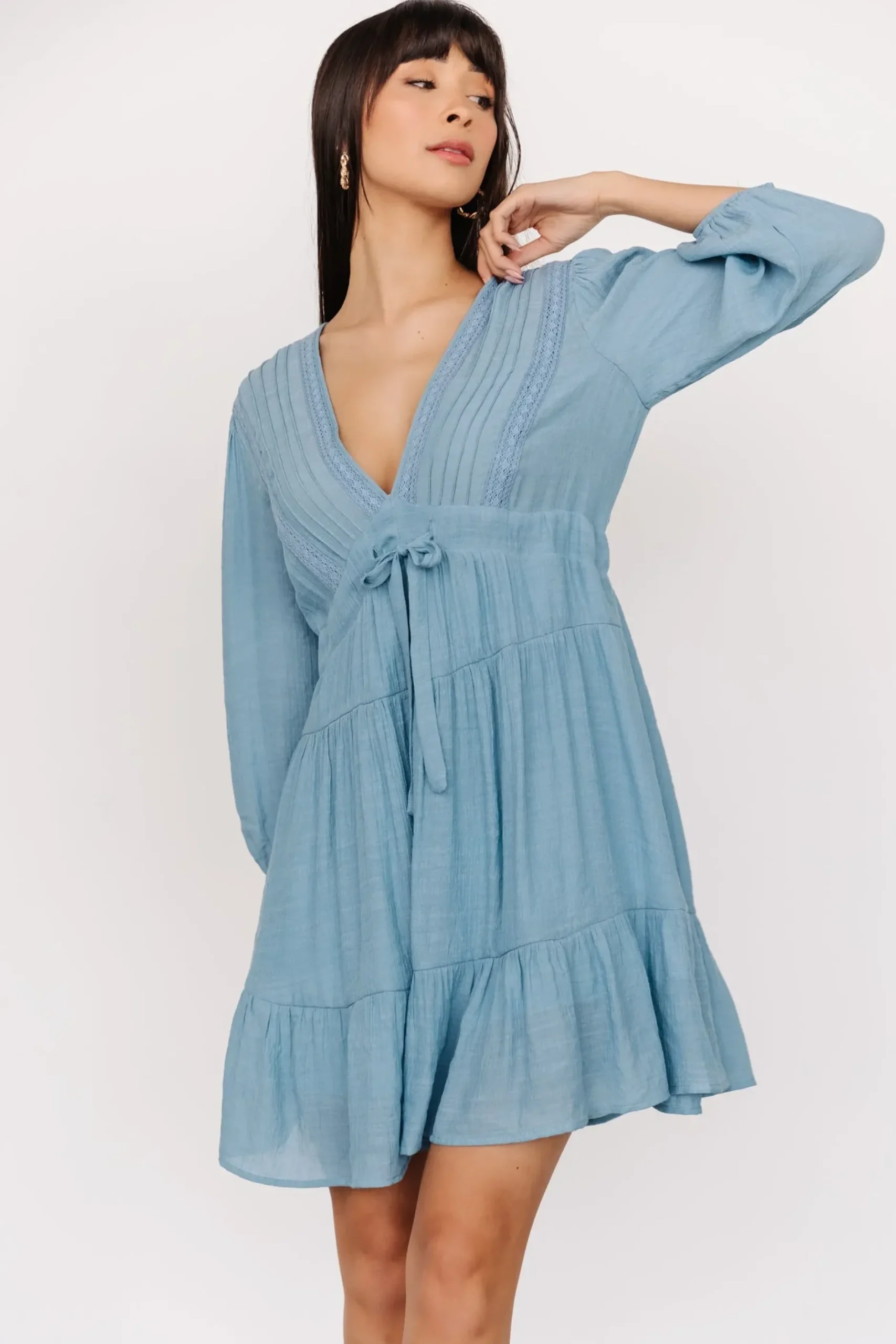 Baltic Born cover up|Amelia Boho Mini Dress | Blue