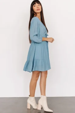 Baltic Born cover up|Amelia Boho Mini Dress | Blue