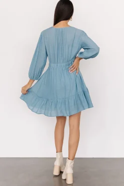 Baltic Born cover up|Amelia Boho Mini Dress | Blue