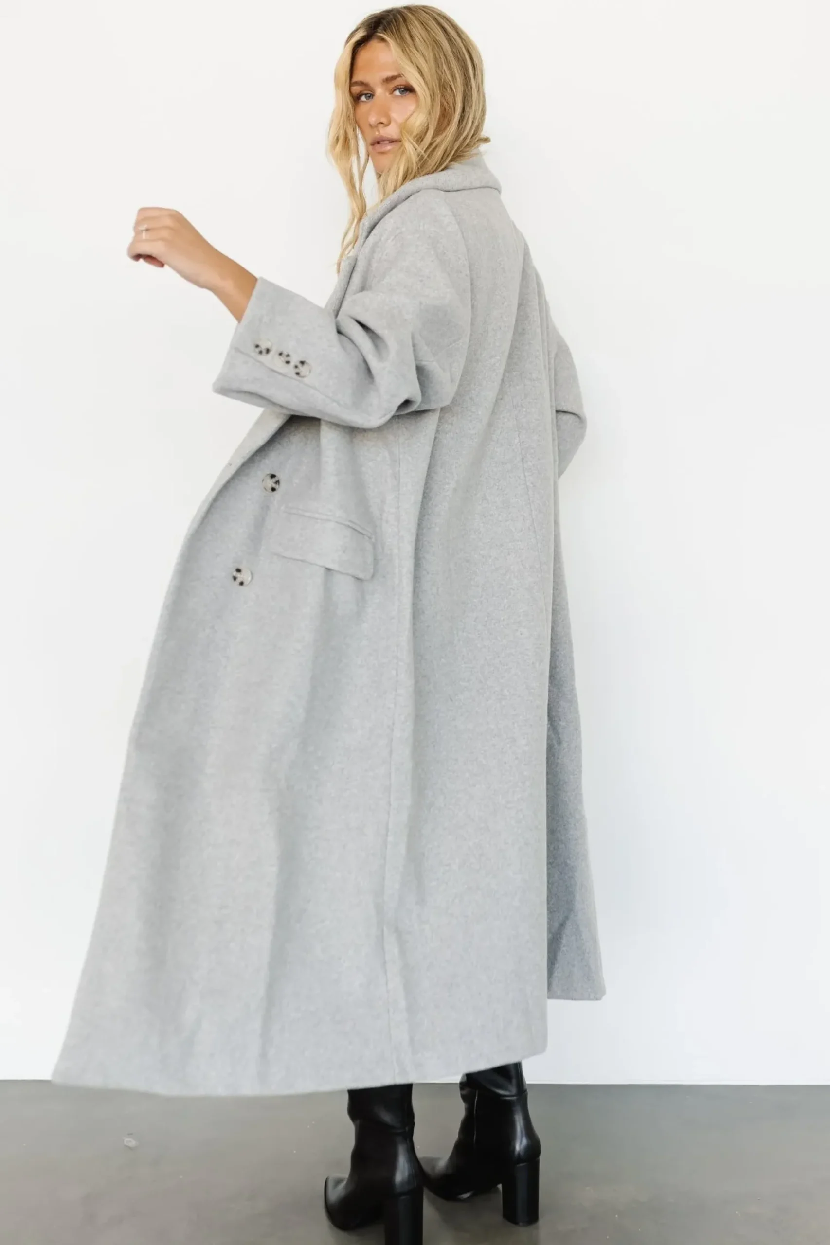 Baltic Born outerwear|WINTER ESSENTIALS|Anderson Double Breasted Coat | Gray