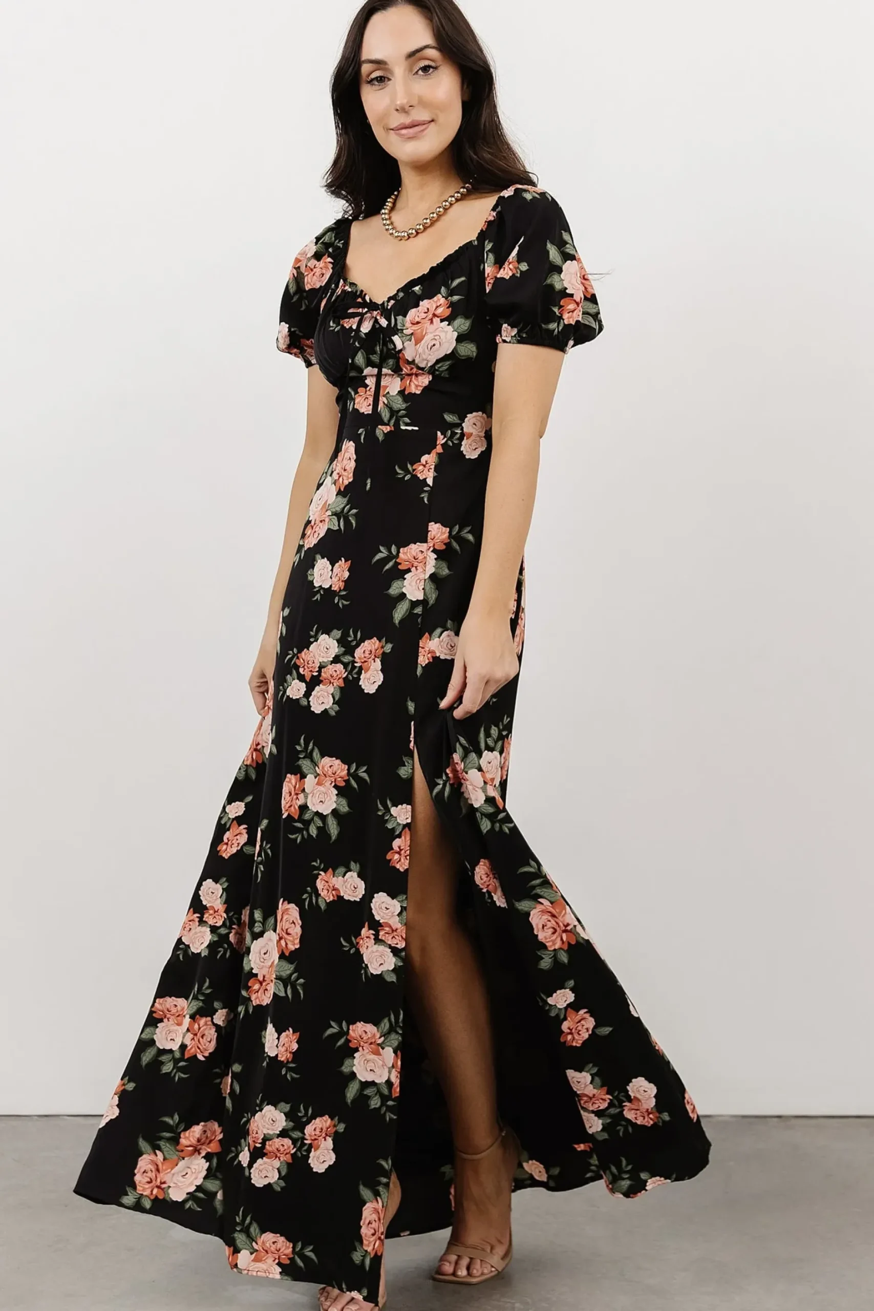 Baltic Born WINTER ESSENTIALS|SALE|Angela Maxi Dress | Black Rose Floral