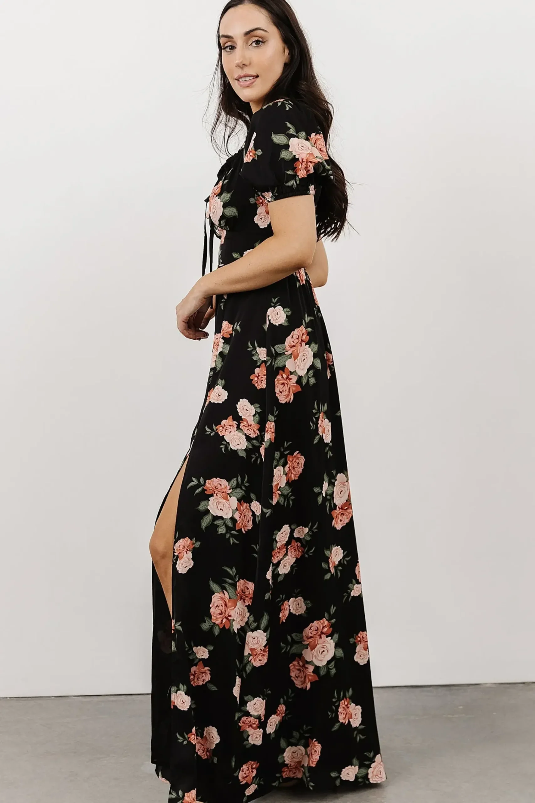 Baltic Born WINTER ESSENTIALS|SALE|Angela Maxi Dress | Black Rose Floral