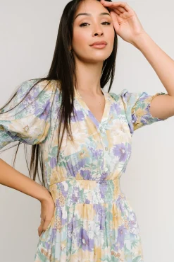 Baltic Born SALE|Anya Midi Dress | Blue Multi Floral