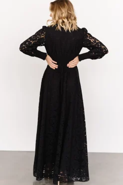 Baltic Born bump friendly|EXTENDED SIZING|Aphrodite Lace Maxi Dress | Black