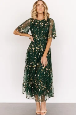 Baltic Born WEDDING SUITE|wedding guest|Arabella Embroidered Tulle Maxi Dress | Blue + Pink