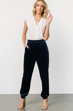 Baltic Born pants|Archie Velvet Jogger Pants | Peacock