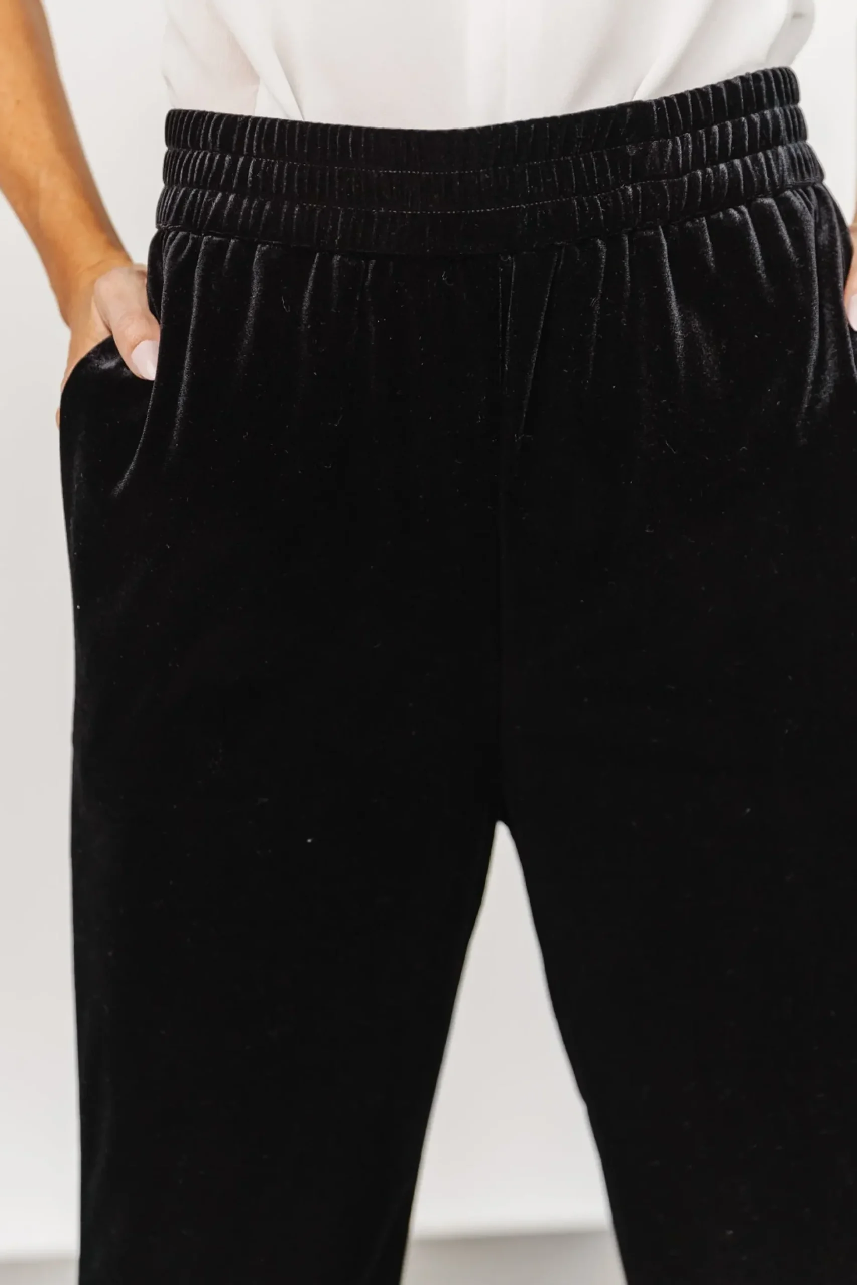 Baltic Born pants|Archie Velvet Jogger Pants | Black