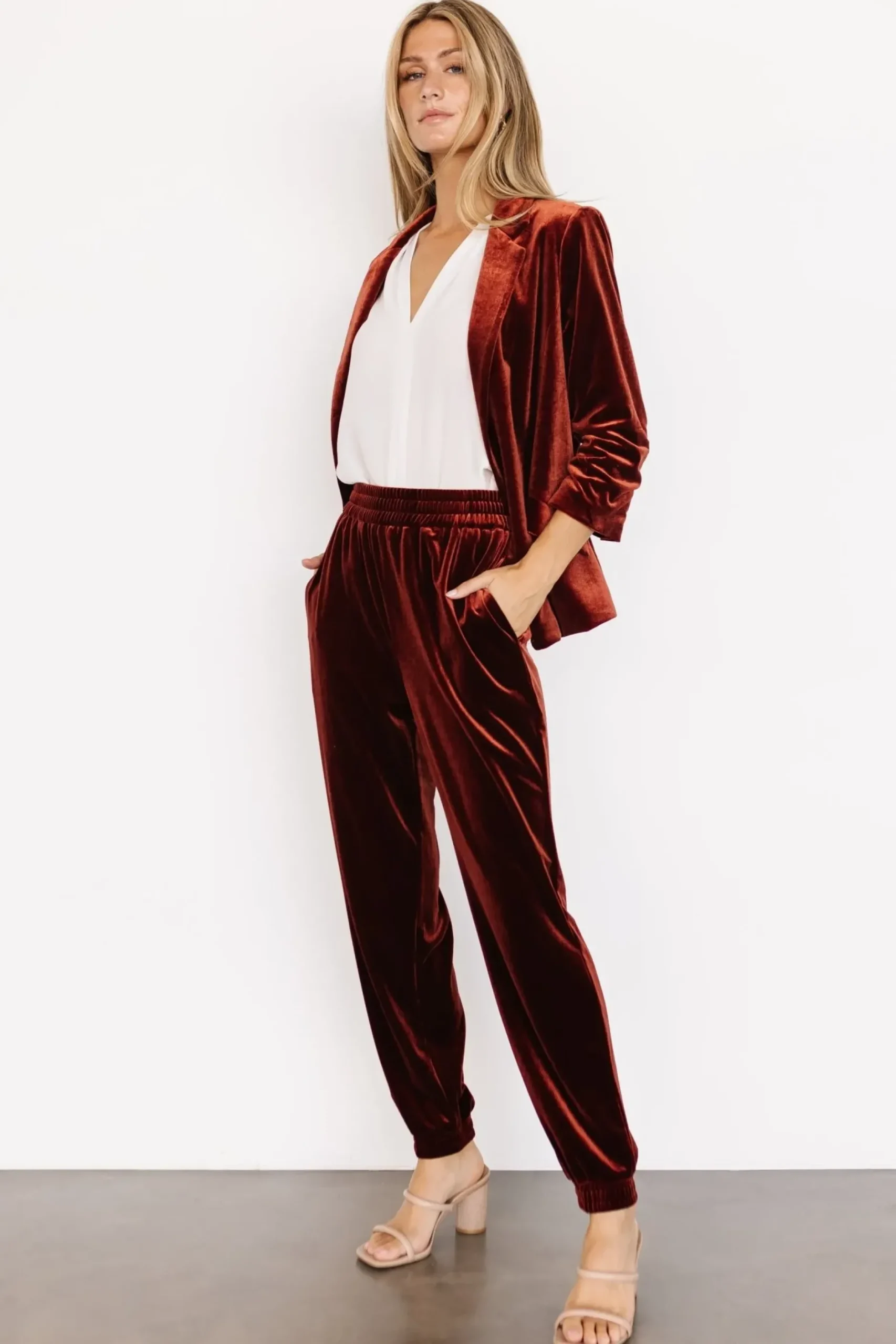 Baltic Born pants|Archie Velvet Jogger Pants | Black