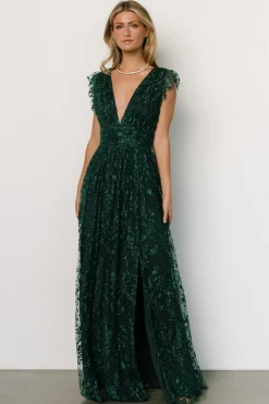 Baltic Born embellished + sequined|Arlene Shimmer Gown | Emerald