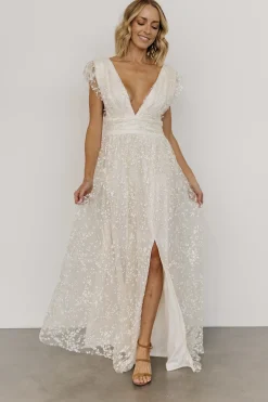 Baltic Born embellished + sequined|Arlene Shimmer Gown | Ivory