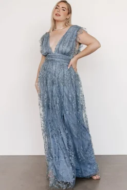 Baltic Born embellished + sequined|Arlene Shimmer Gown | Winter Blue