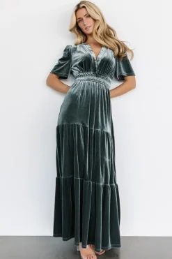 Baltic Born maxi dresses|EXTENDED SIZING|Artemis Velvet Maxi Dress | Eucalyptus