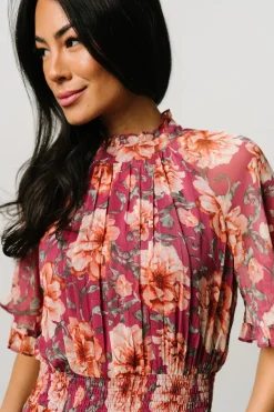 Baltic Born DRESSES|Ashton Maxi Dress | Deep Berry Floral
