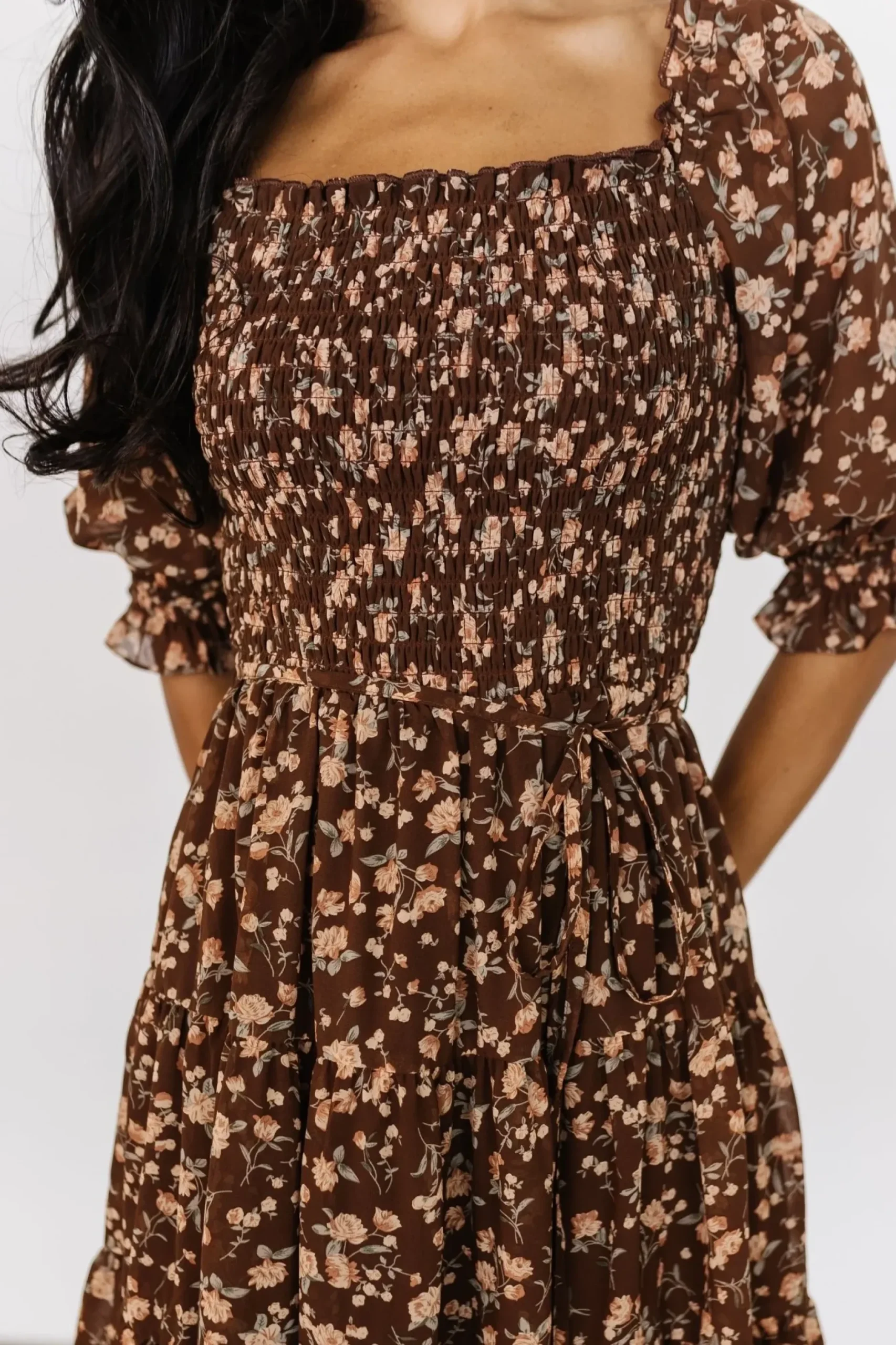 Baltic Born short dresses|Azlyn Smocked Short Dress | Copper Floral