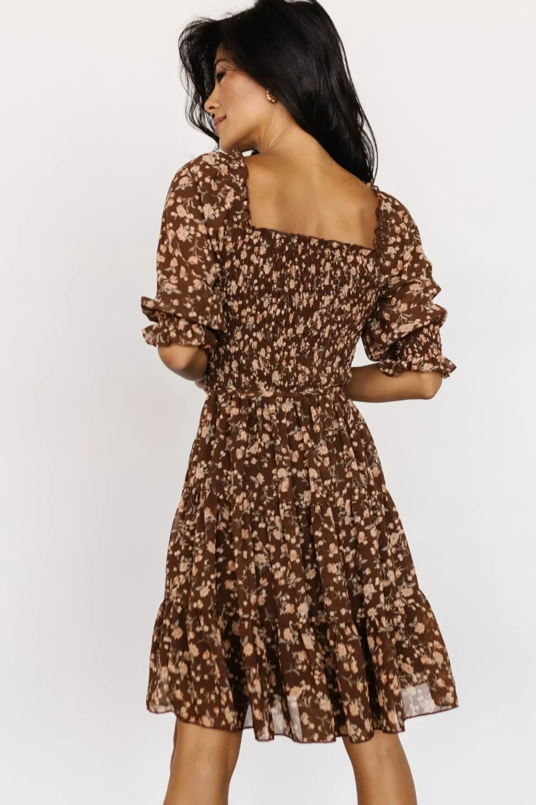 Baltic Born short dresses|Azlyn Smocked Short Dress | Copper Floral