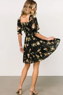 Baltic Born short dresses|Azlyn Smocked Short Dress | Night Bloom Floral