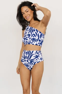 Baltic Born bikini|Bali One Shoulder Bikini Top | White + Navy