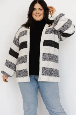 Baltic Born cardigans|Banff Stripe Cardigan | Black + Ivory
