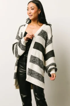 Baltic Born cardigans|Banff Stripe Cardigan | Black + Ivory