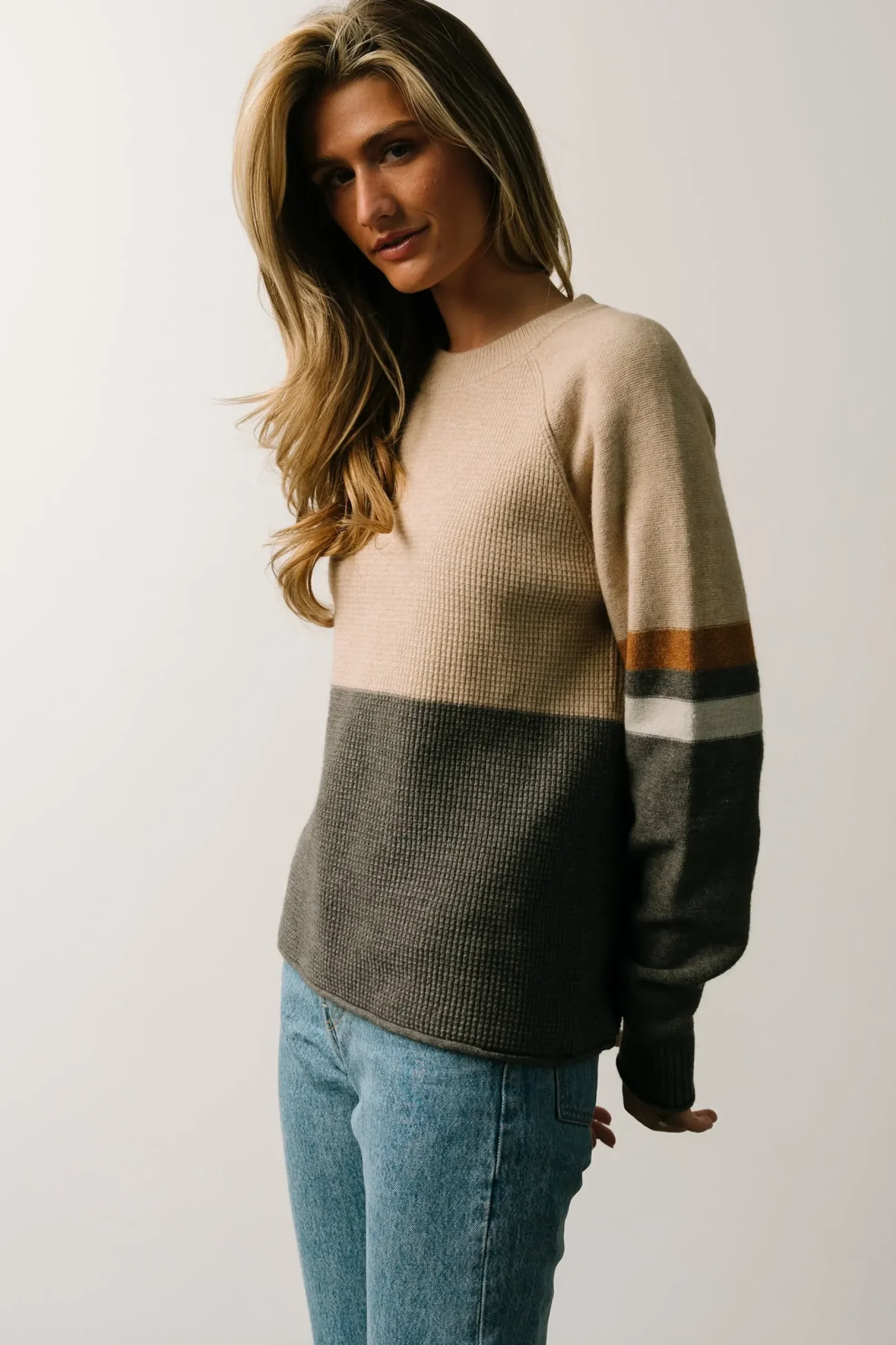 Baltic Born COMING SOON|Baylor Color Block Sweater | Natural Multi