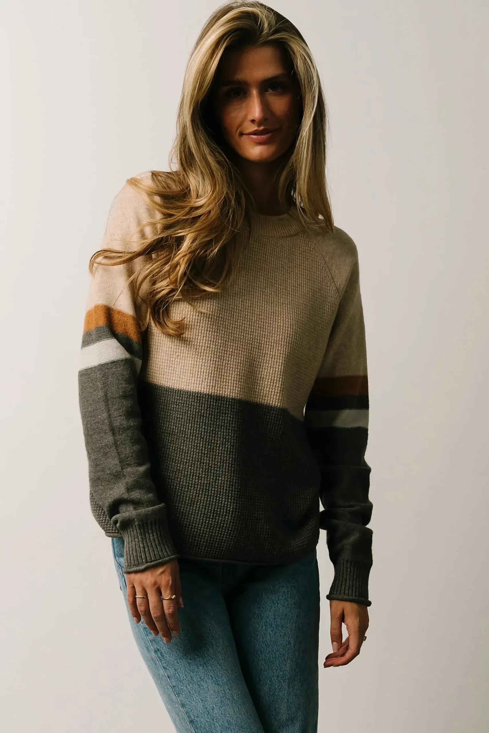 Baltic Born COMING SOON|Baylor Color Block Sweater | Natural Multi