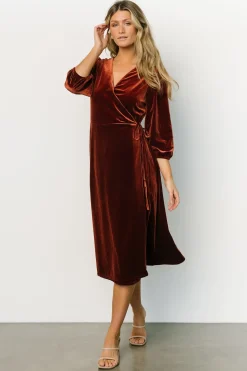 Baltic Born WEDDING SUITE|wedding guest|Beckinsale Velvet Wrap Dress | Cinnamon