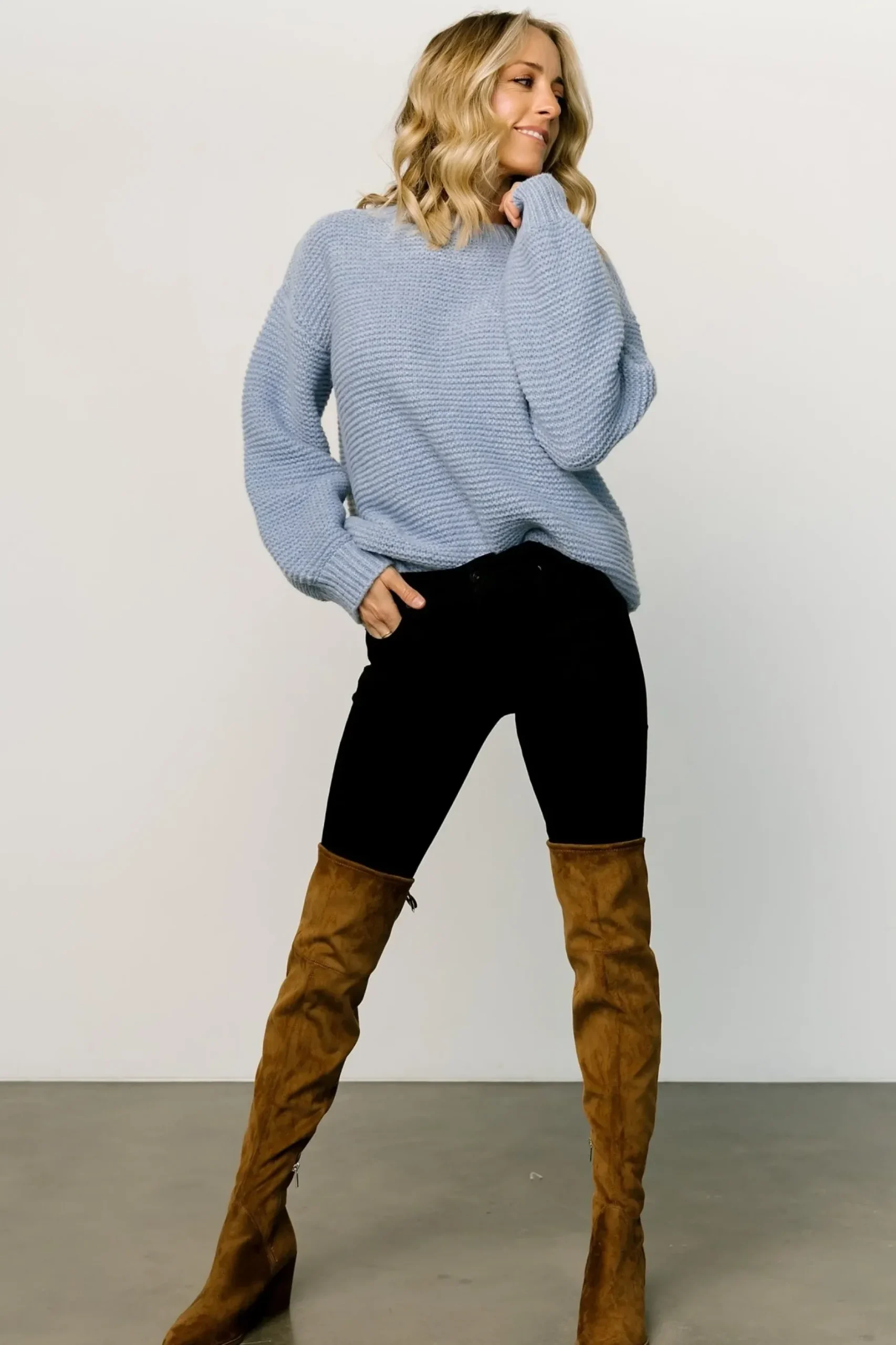 Baltic Born sweaters|WINTER ESSENTIALS|Bentley Chunky Knit Sweater | Blue
