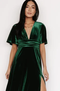 Baltic Born maxi dresses|WEDDING SUITE|Berenice Velvet Maxi Dress | Emerald