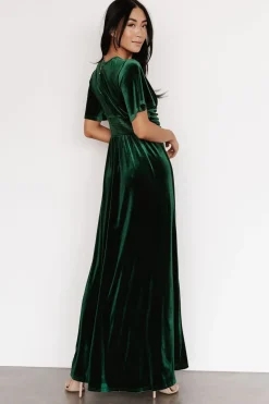 Baltic Born maxi dresses|WEDDING SUITE|Berenice Velvet Maxi Dress | Emerald