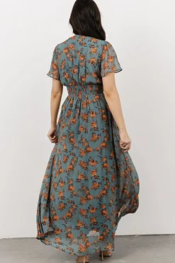 Baltic Born DRESSES|maxi dresses|Birdie Maxi Dress | Dusty Blue Floral