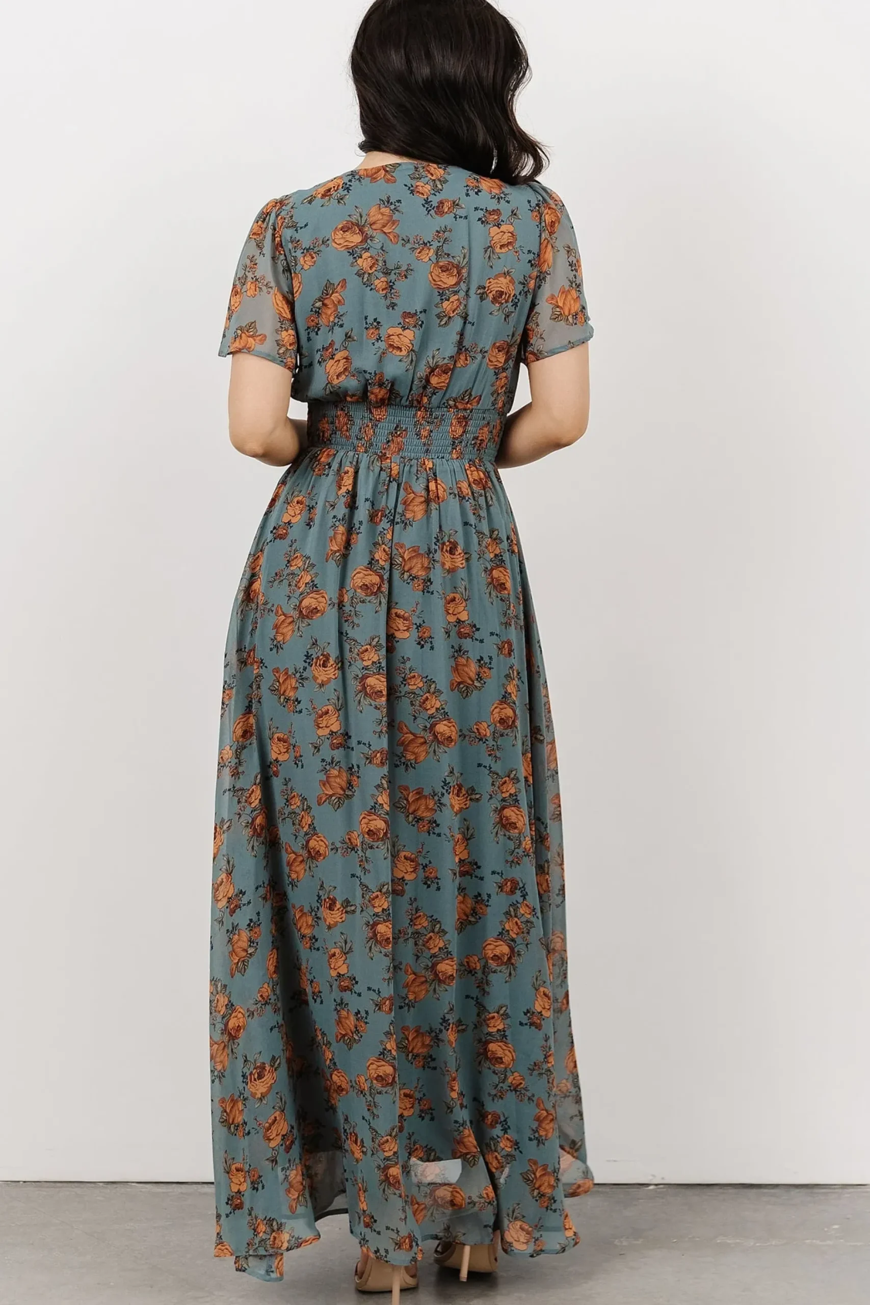Baltic Born DRESSES|maxi dresses|Birdie Maxi Dress | Dusty Blue Floral