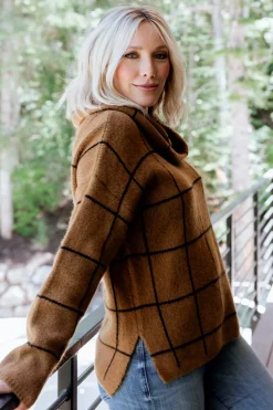 Baltic Born sweaters|Birmingham Funnel Neck Sweater | Brown