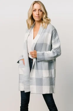 Baltic Born cardigans|outerwear|Bowen Gingham Cardigan | Dusty Blue