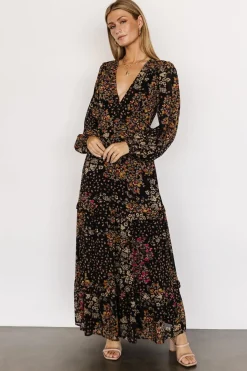 Baltic Born COMING SOON|Bowman Deep V Maxi Dress | Black Multi