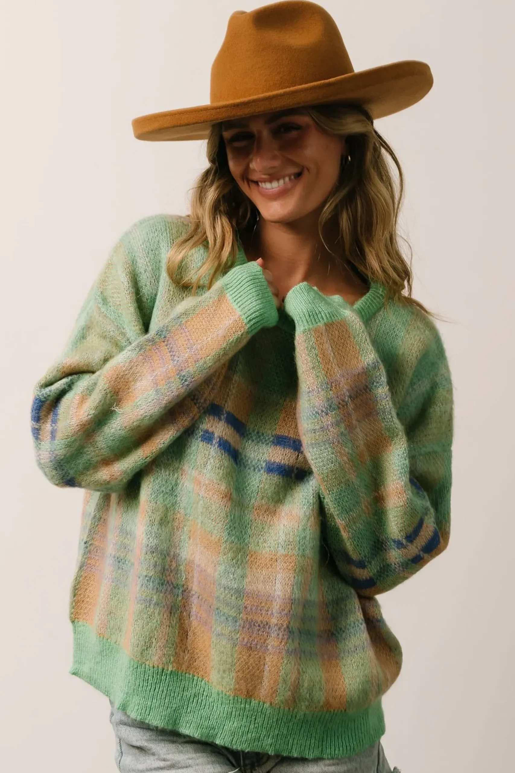 Baltic Born WINTER ESSENTIALS|Brentridge Plaid Sweater | Green Multi