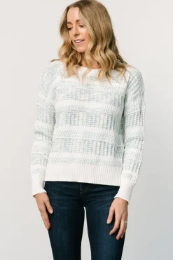 Baltic Born SALE|Brigitte Knit Sweater | Blue + Off White