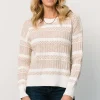 Baltic Born SALE|Brigitte Knit Sweater | Taupe + Off White