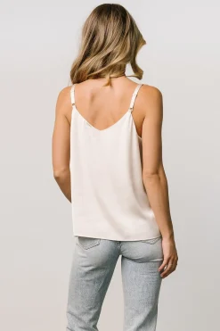 Baltic Born blouses + shirts|Britt Satin Tank Top | Cream