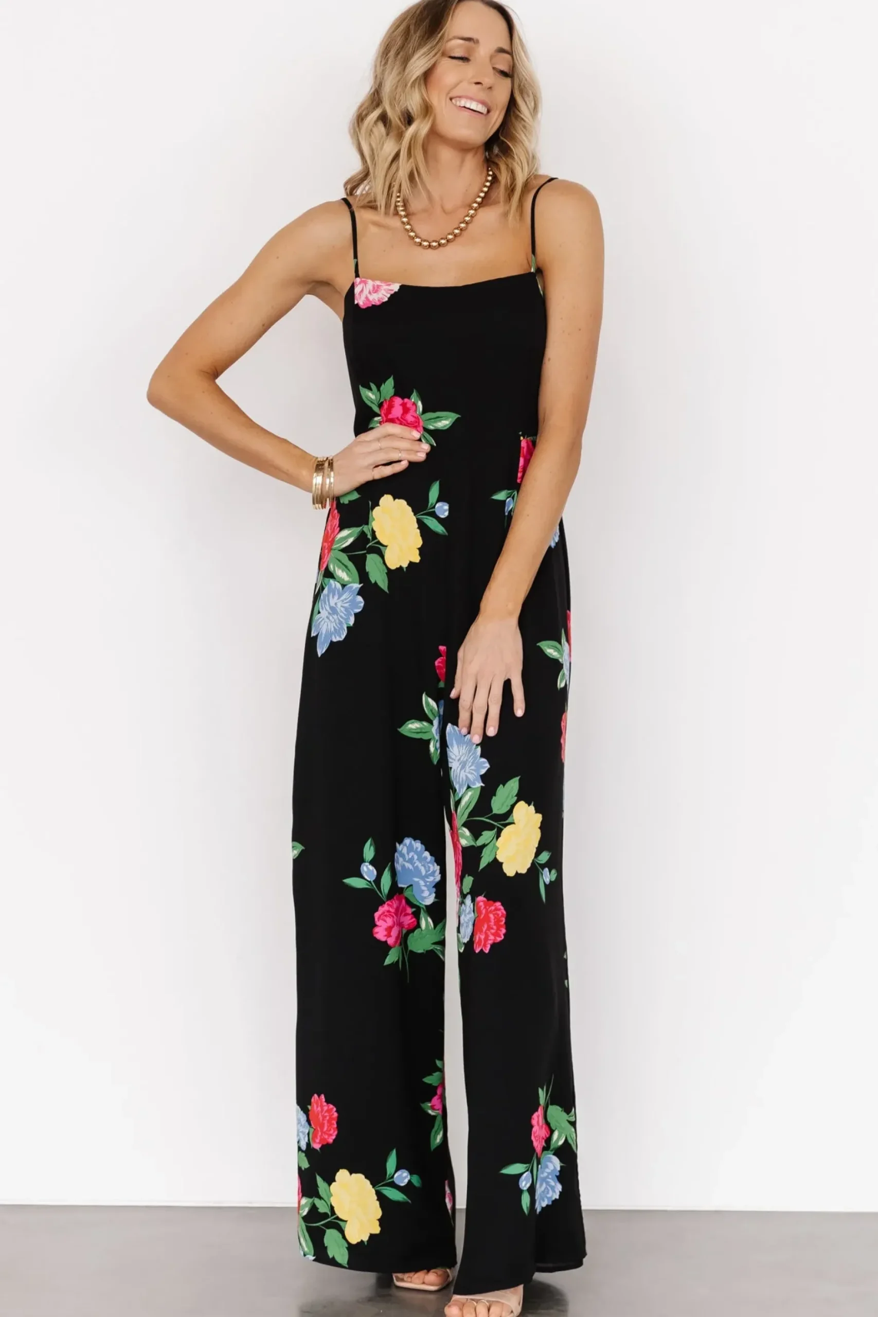 Baltic Born JUMPSUITS + ROMPERS|Brooklyn Wide Leg Jumpsuit | Black Floral