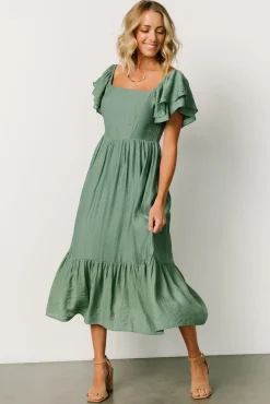 Baltic Born COMING SOON|Buttercup Midi Dress | Dusty Green