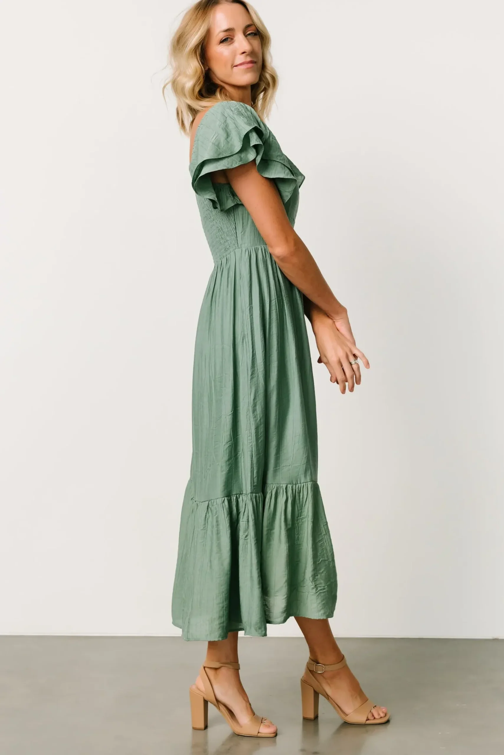 Baltic Born COMING SOON|Buttercup Midi Dress | Dusty Green